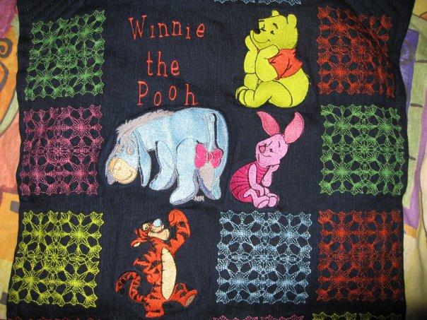 Cushion with Winnie Pooh and Friends embroidery designs