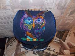 Transform Your Backpack with Owl in Color Free Embroidery Design