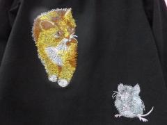 Cat and mouse machine embroidery design