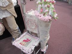 Invalid chair with english coquette machine embroidery design
