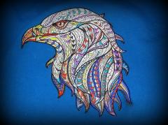 Mosaic eagle machine embroidery design