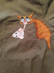 Nostalgic cat free  embroidery design