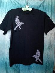 T-shirt with tree bird embroidery design