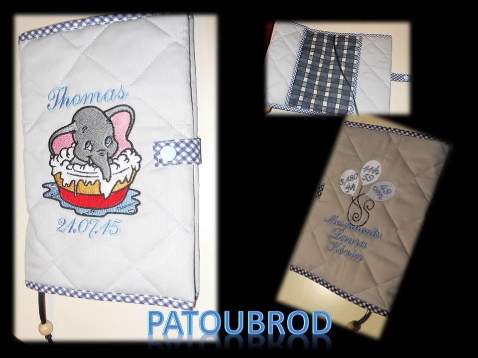 Envelope with Dumbo taking a bath embroidery design
