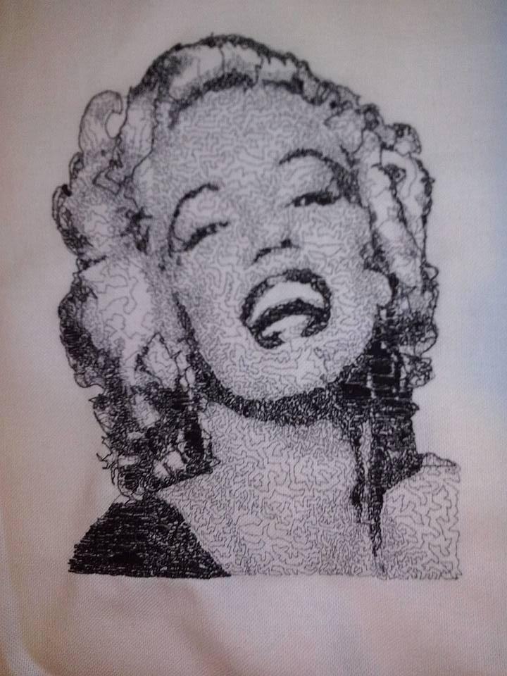 Marilyn Monroe free machine embroidery design
