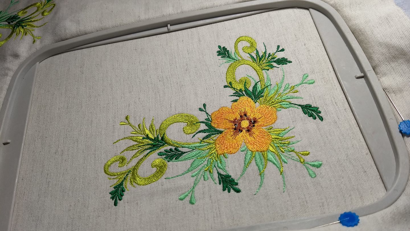 In hoop orange flower free embroidery design