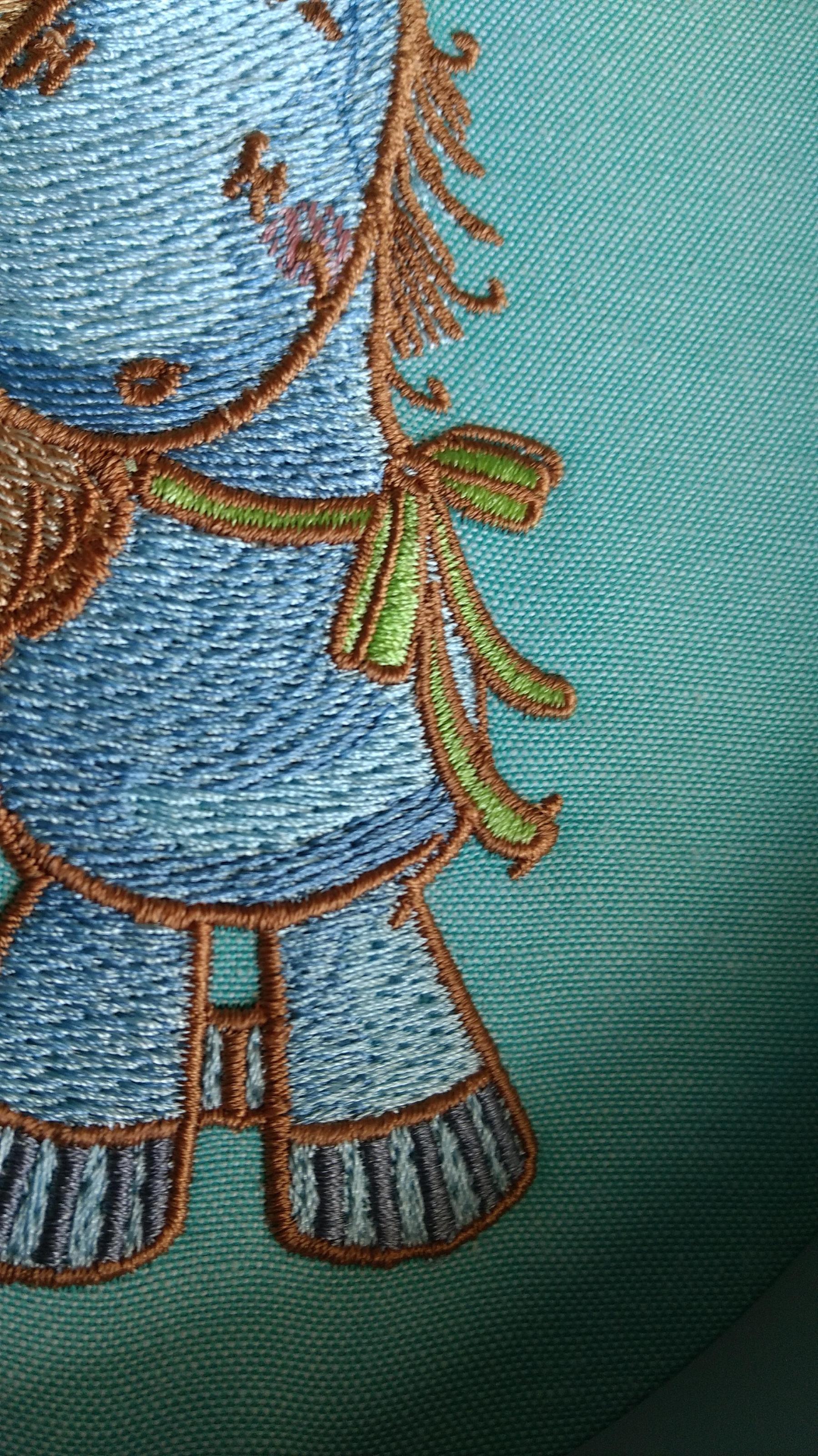 Pony embroidery in hoop embroidery process