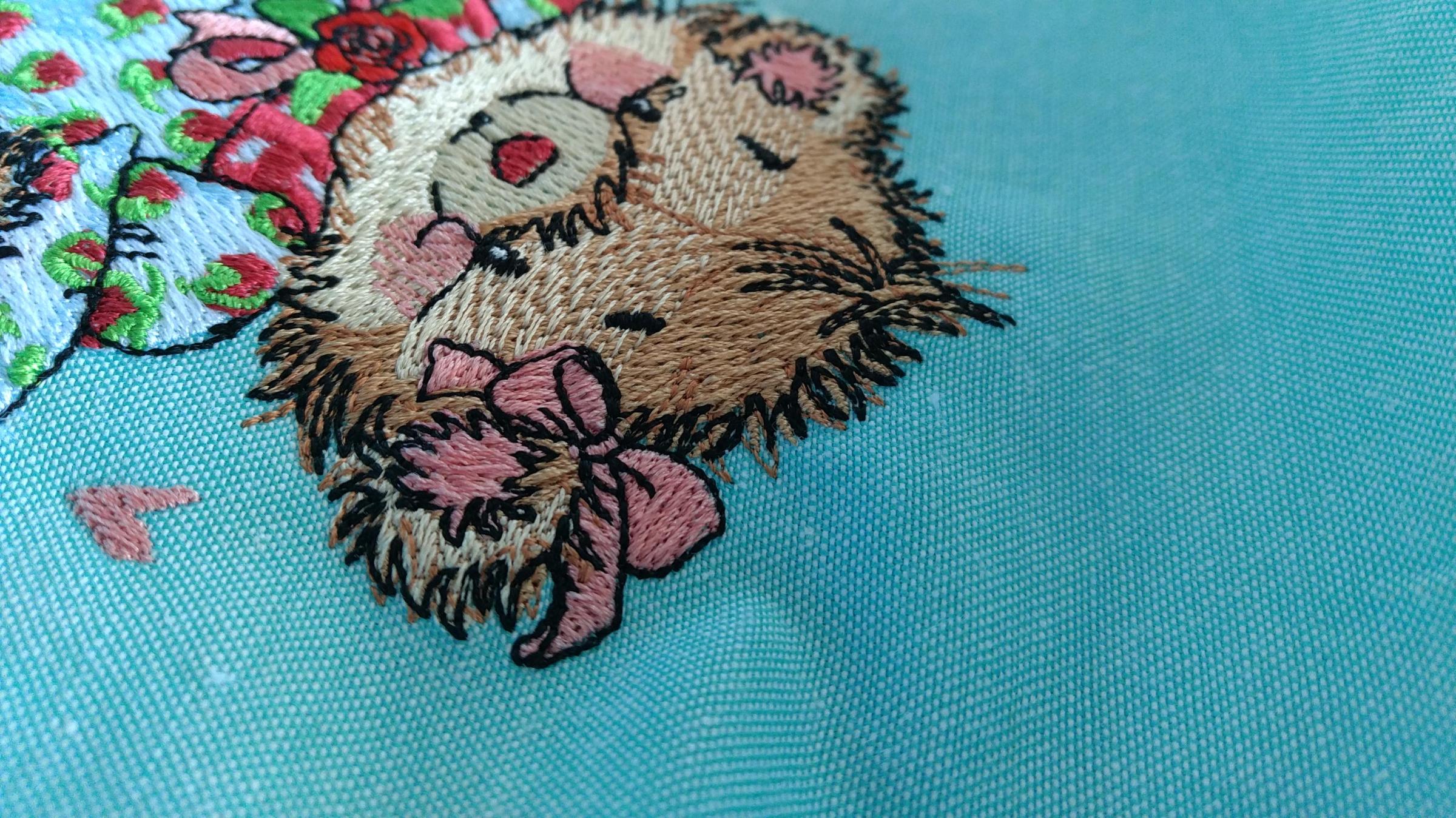 Part of Teddy bear girl embroidery