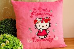 Cushion with Hello Kitty Spring embroidery design