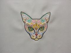 Mexican cat machine embroidery design
