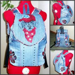 Crafting Stylish Denim Backpacks with Dachshund Embroidery Design