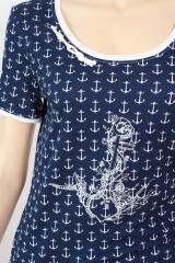 Embroidered women's blouse with anchor design