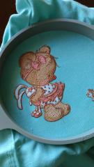 In hoop shy teddy bear embroidery design