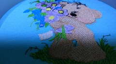 Teddy bear embroidery process