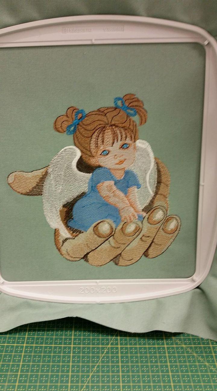 In hoop angel in the palm machine embroidery design
