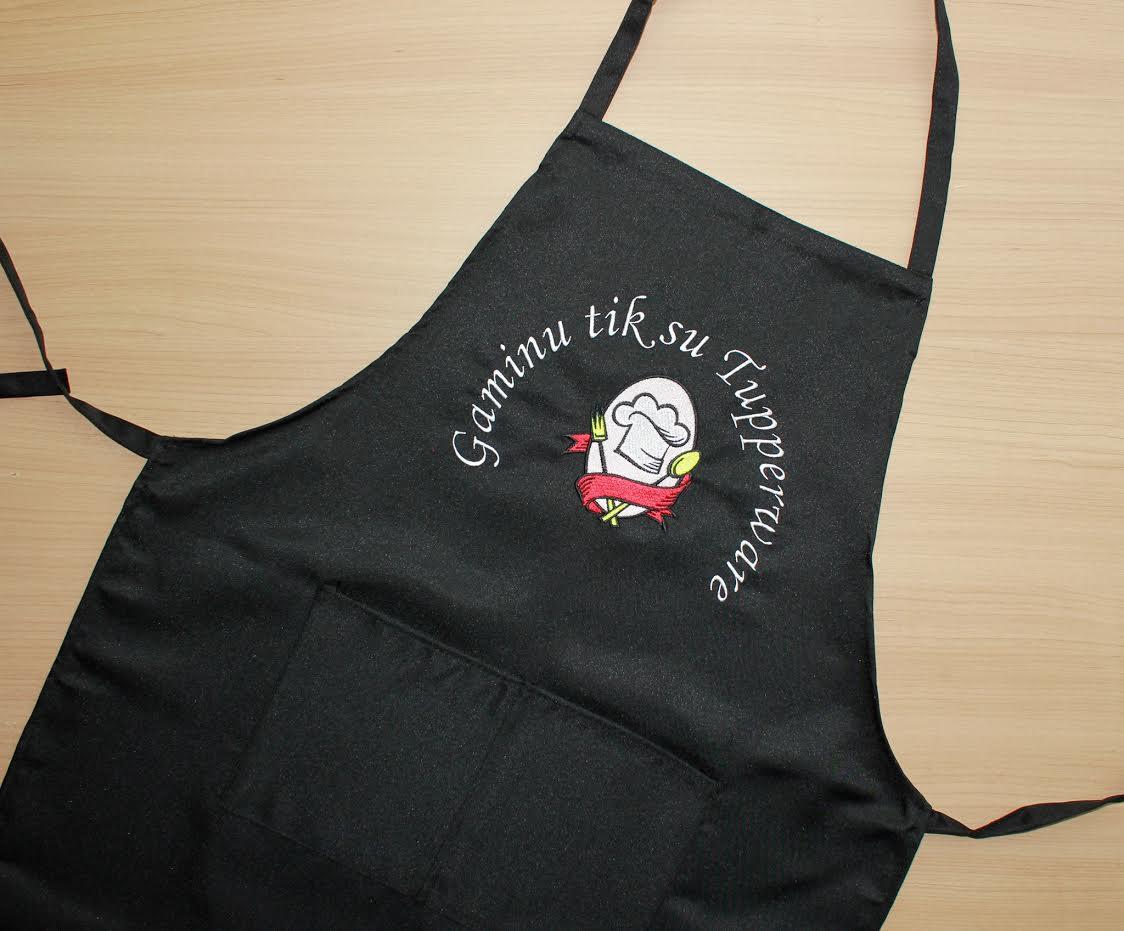 Kitchen apron with Cookery symbol embroidery design
