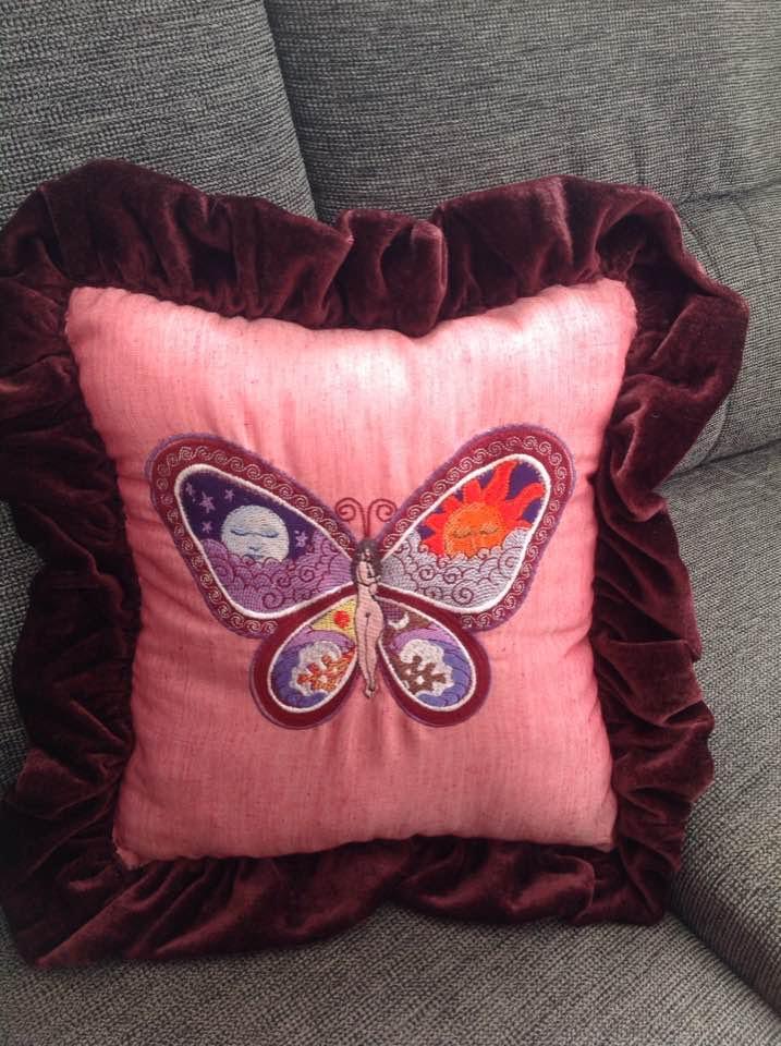 Fantastic Butterfly Night and Day free machine embroidery design