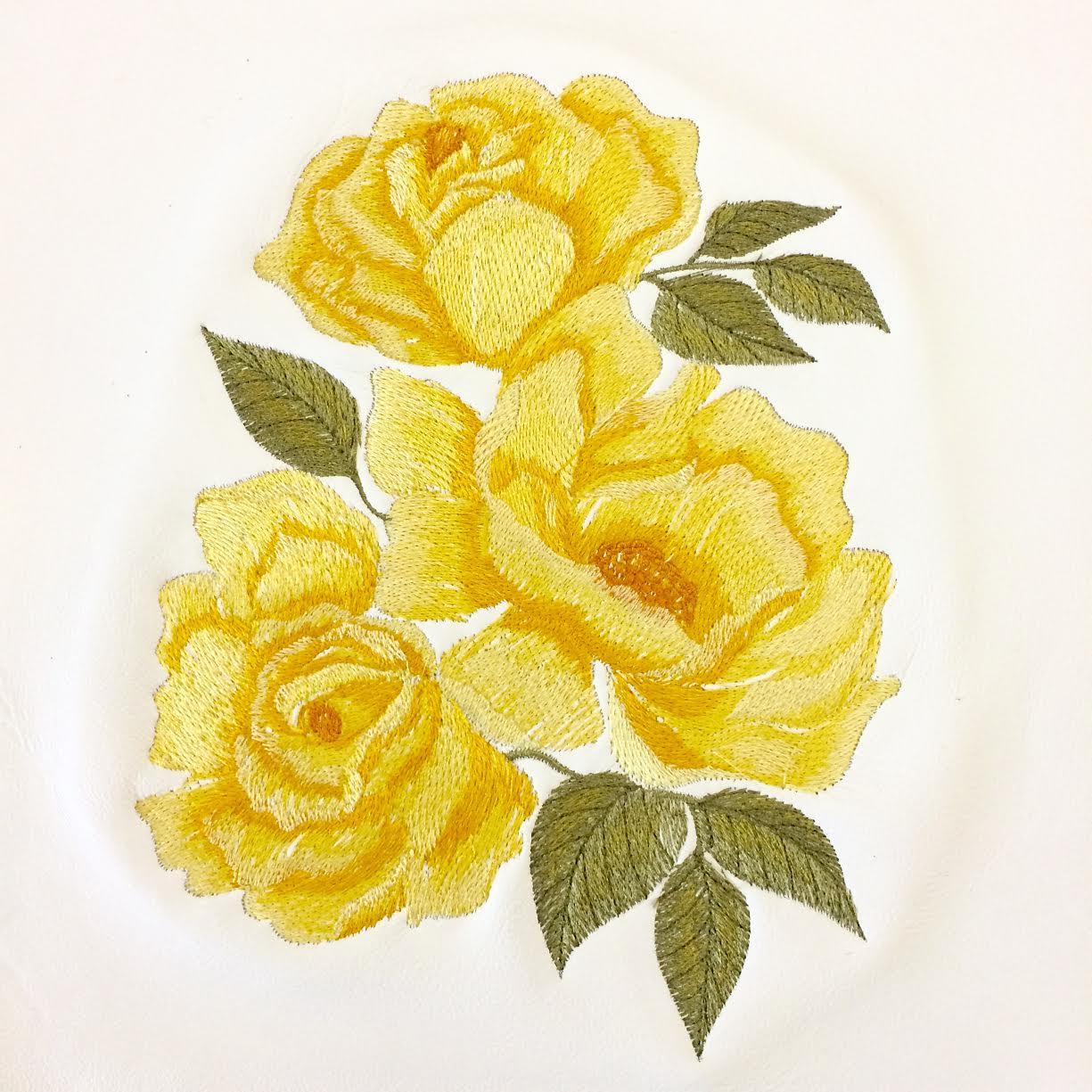 Yellow rose free embroidery design
