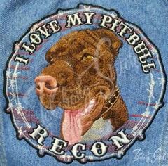 Pitbull dog head embroidery design