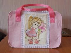 Add Style with Child Stylish Bag & Pretty Girl Free Embroidery Design