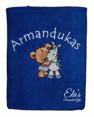 Embroidered blanket with Tiny bear and pony
