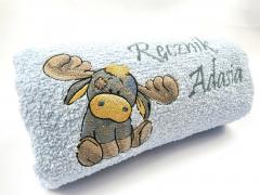 Towel with deer embroidery design