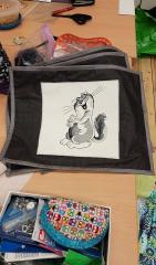 Carpet wth Funny cute cat free embroidery design