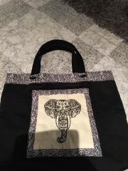 Elevate Style with Shopping Bag & Tribal Elephant Embroidery Design