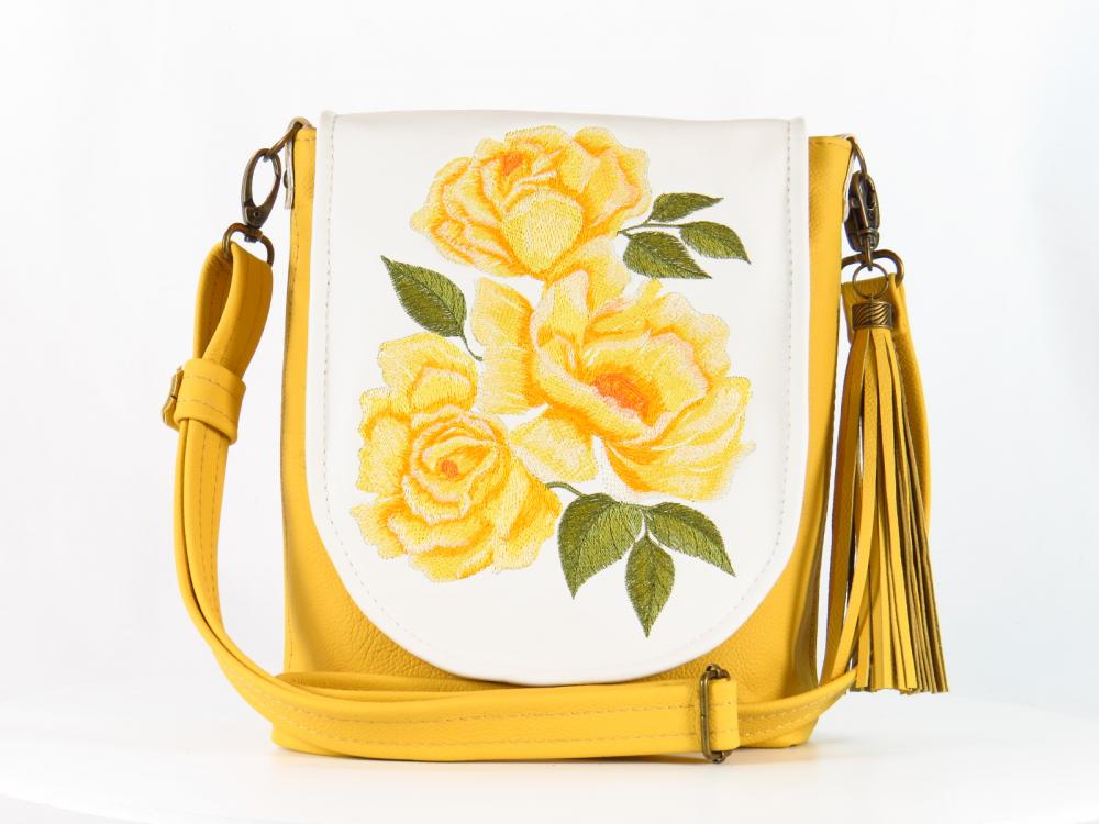 Yellow Roses Bouquet Cross Body Bag