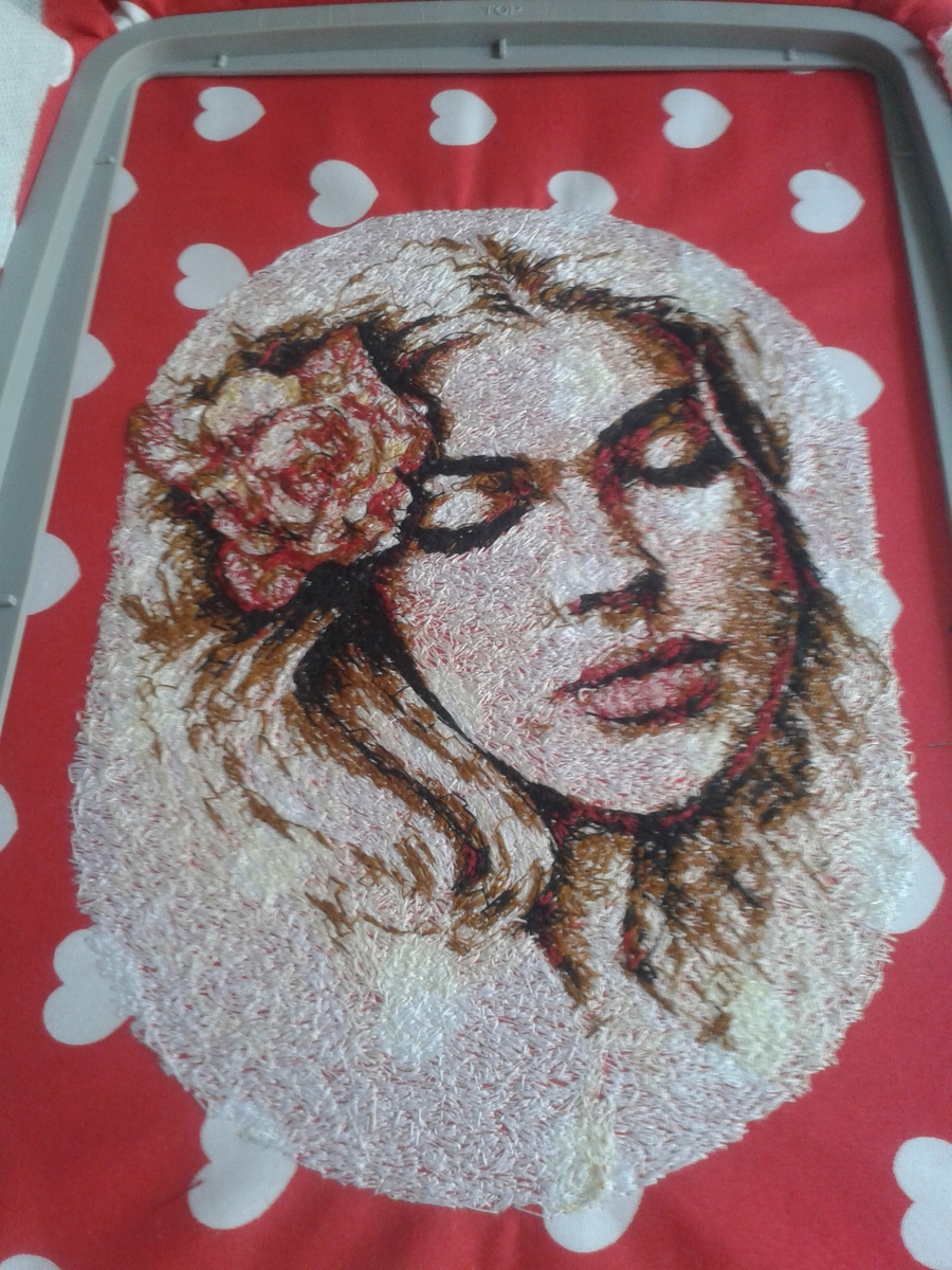 In hoop Young woman face free embroidery design