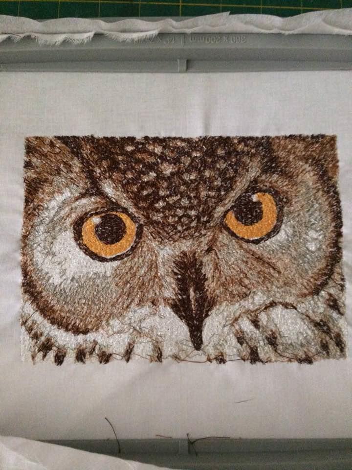 Embroidered owl photo stitch free embroidery