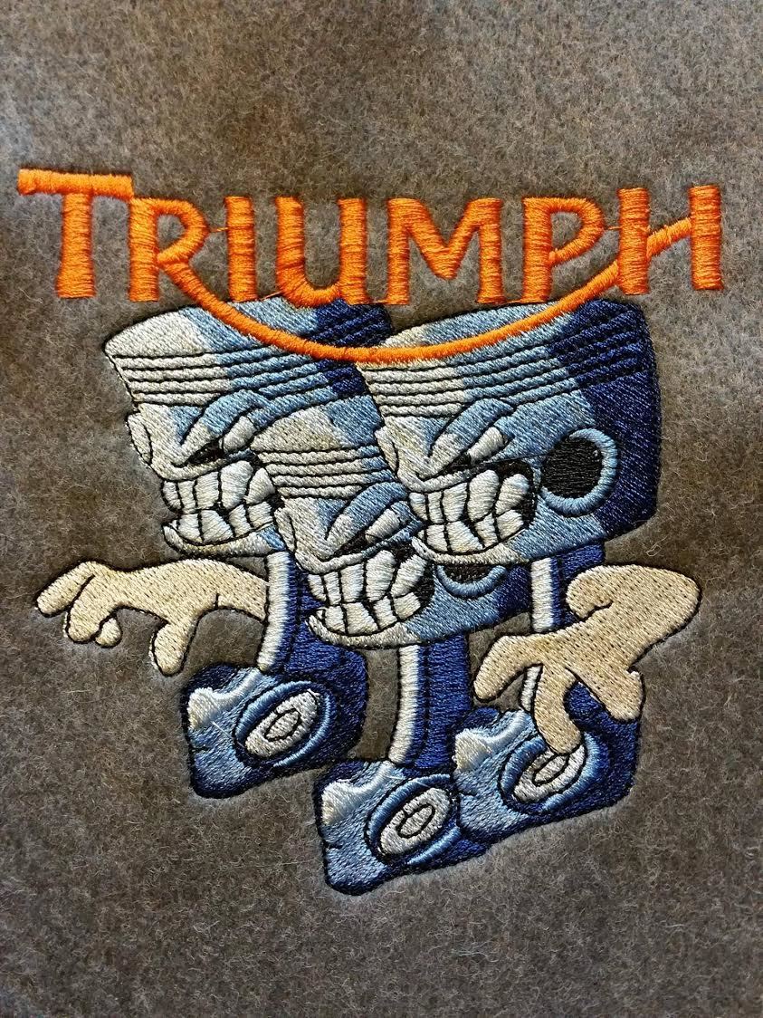 Embroidered logo Triumph motorcycle