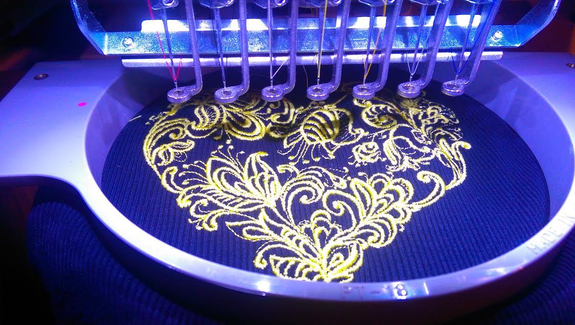In hoop Heart of flowers embroidery design