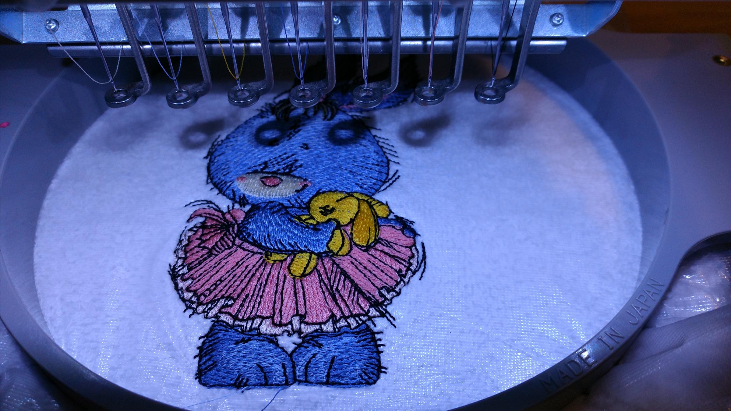 Making bunny in tutu embroidery design