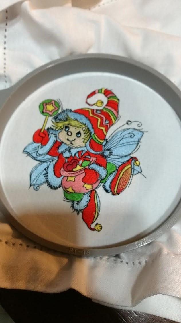 Making Christmas elf embroidery design
