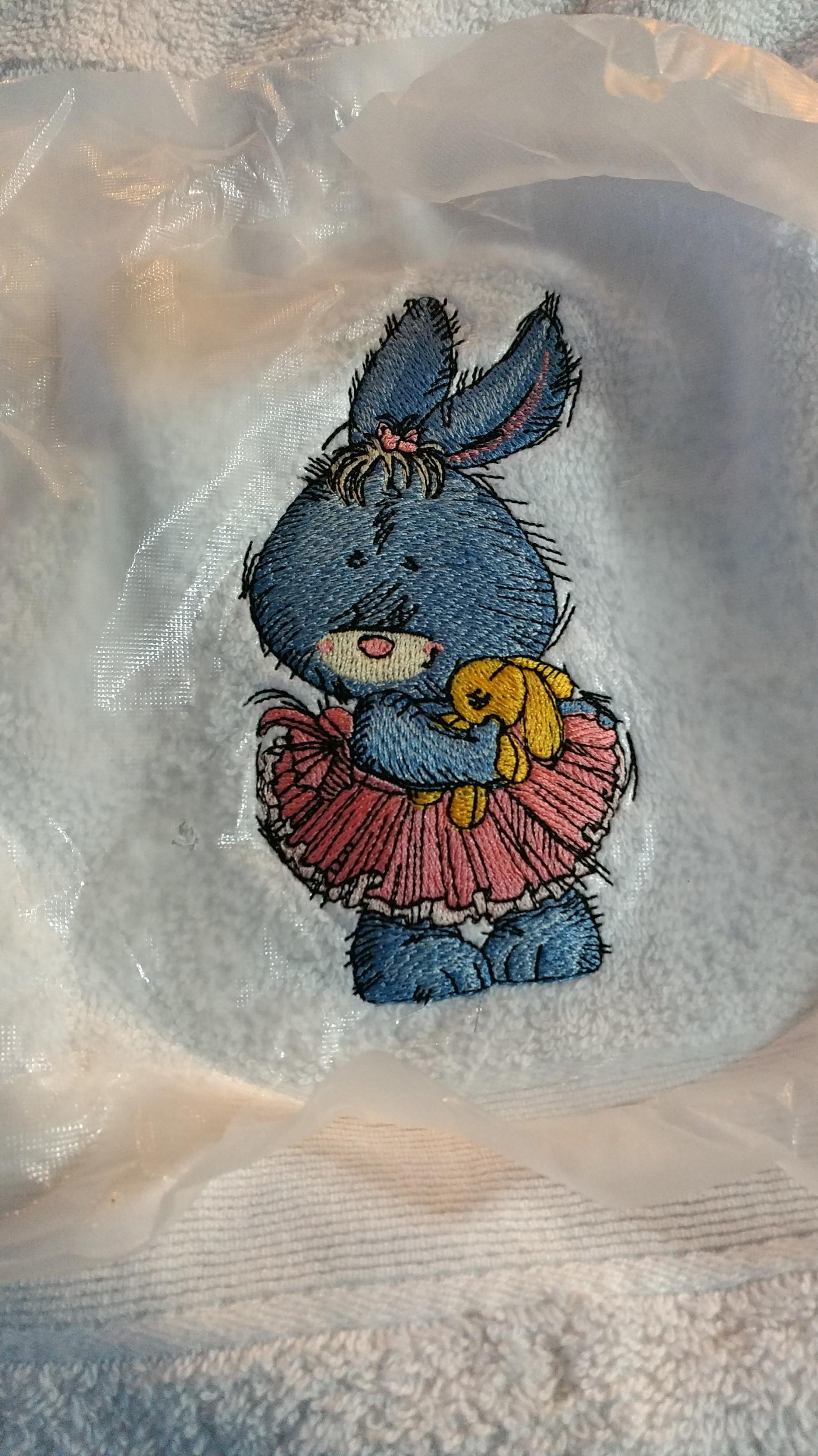 Making bunny in tutu skirt embroidery design