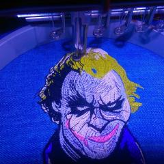 Joker's smirk embroidery design