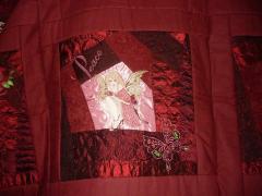 Embroidered bed cover with modern fairy design