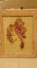 Embroidered picture of beautiful girl design
