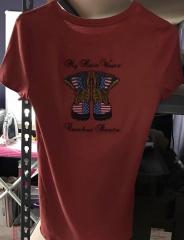 Embroidered t-shirt with American boots design