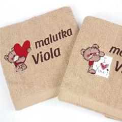 Embroidered towels with Teddy Bears
