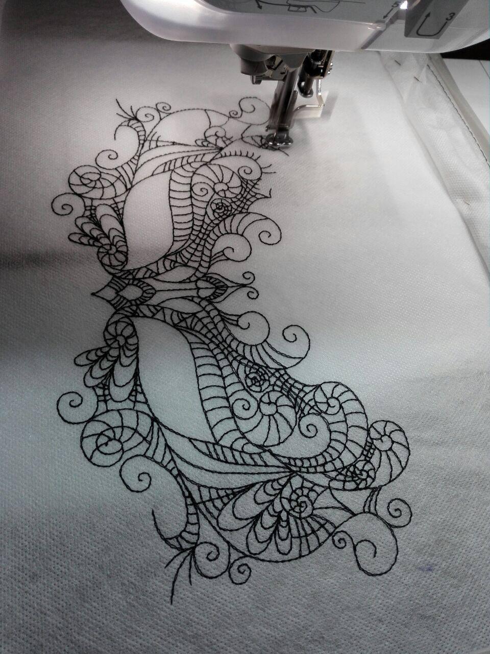 Elegant lace mask machine embroidery design