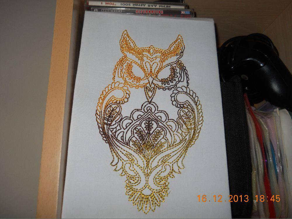 Fantastic owl machine embroidery design