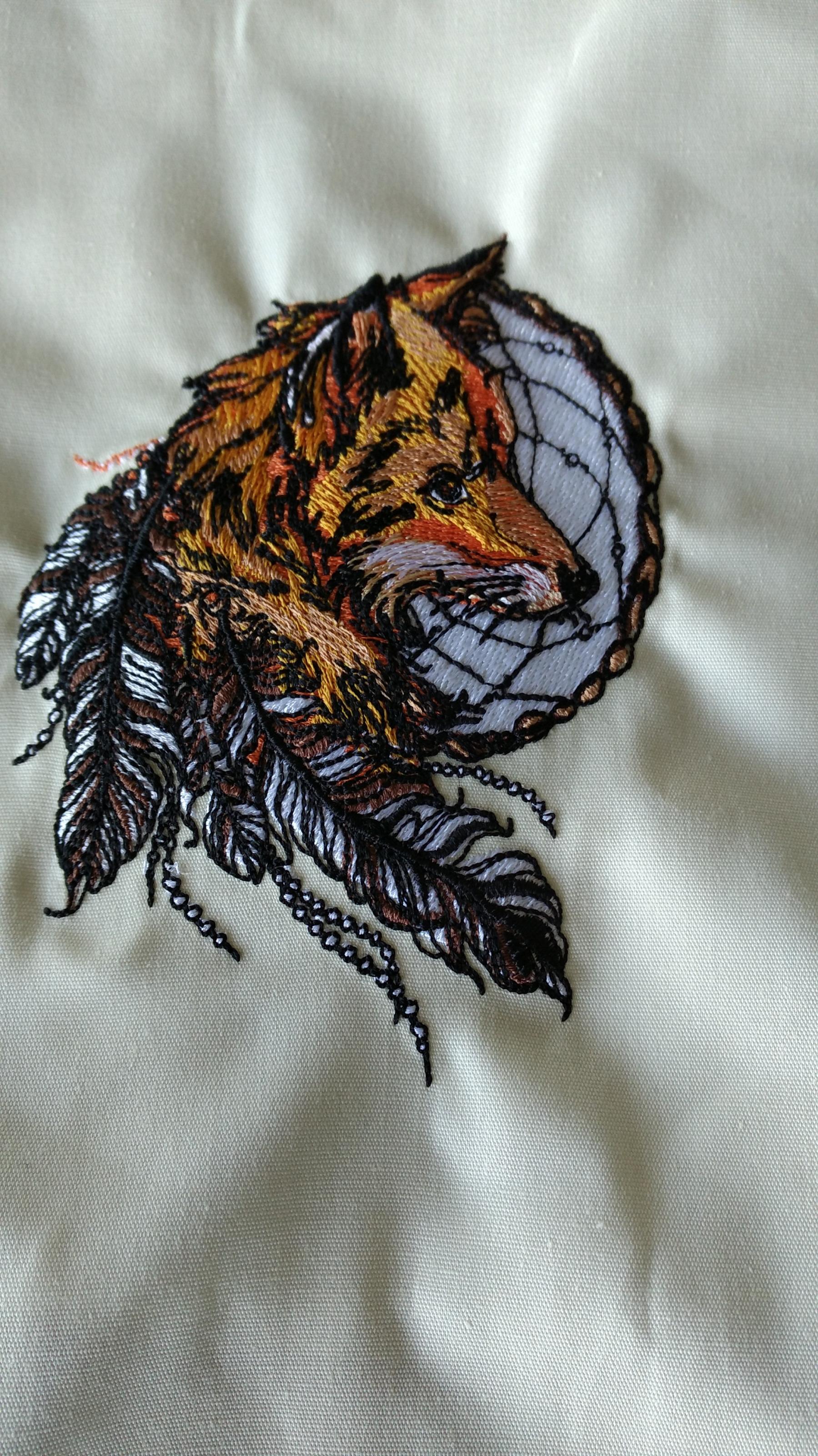 Fox and dreamcatcher embroidery design