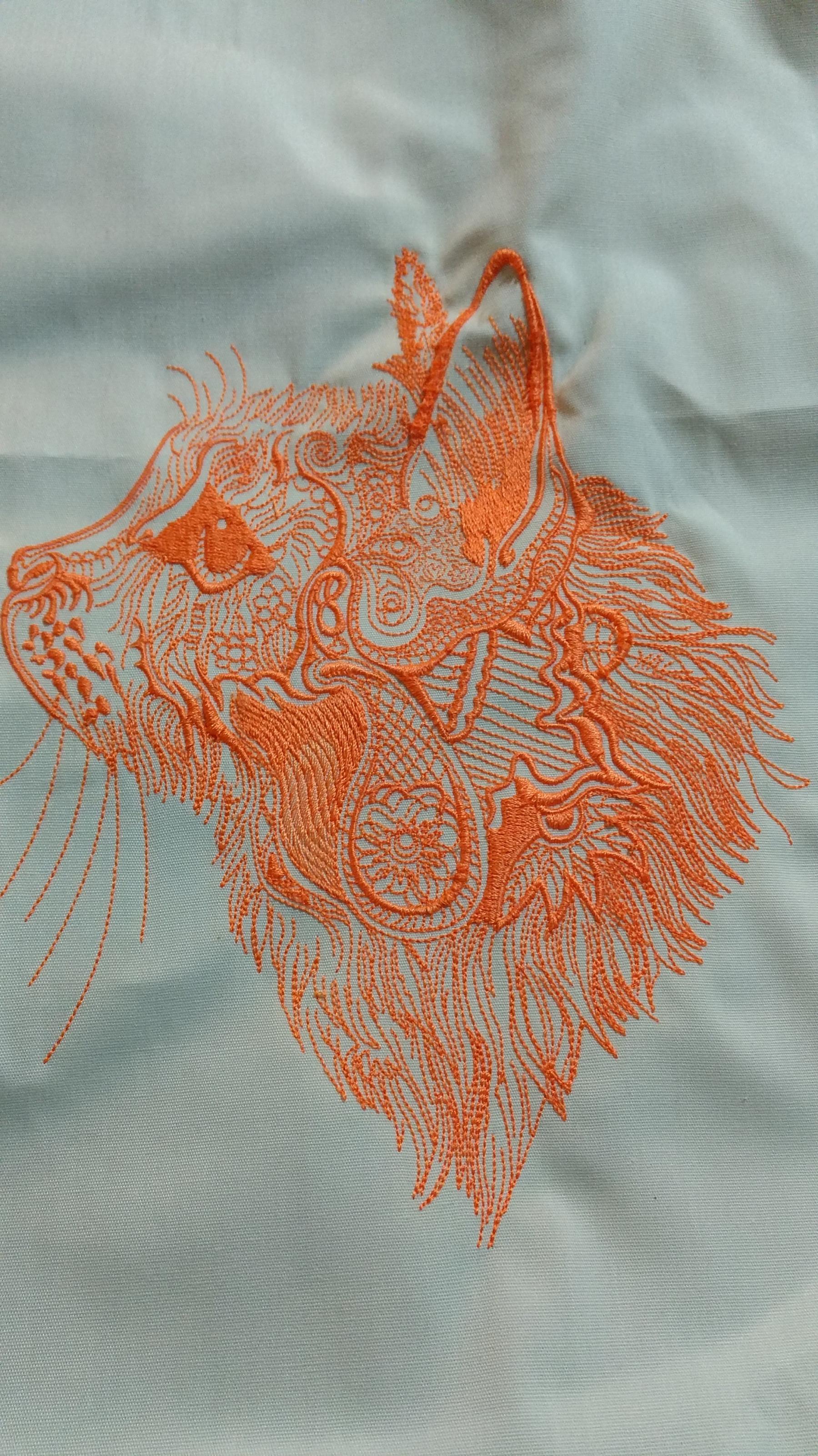 Lace cat embroidery design