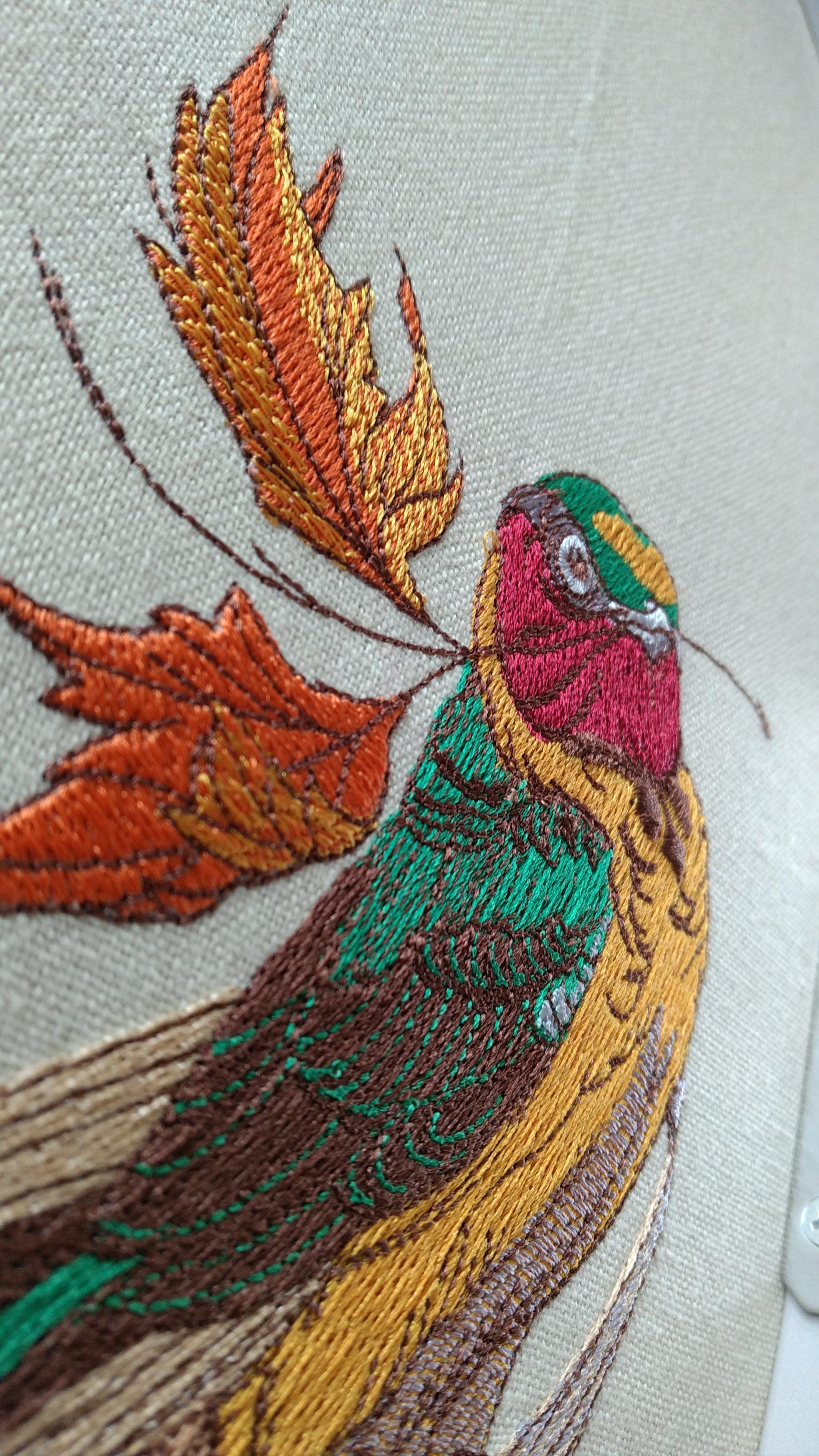 Siberian rubythroat embroidery design