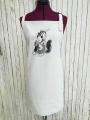 Embroidered dress with funny cat free design
