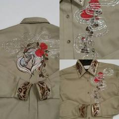 Embroidered shirt with horse heart design