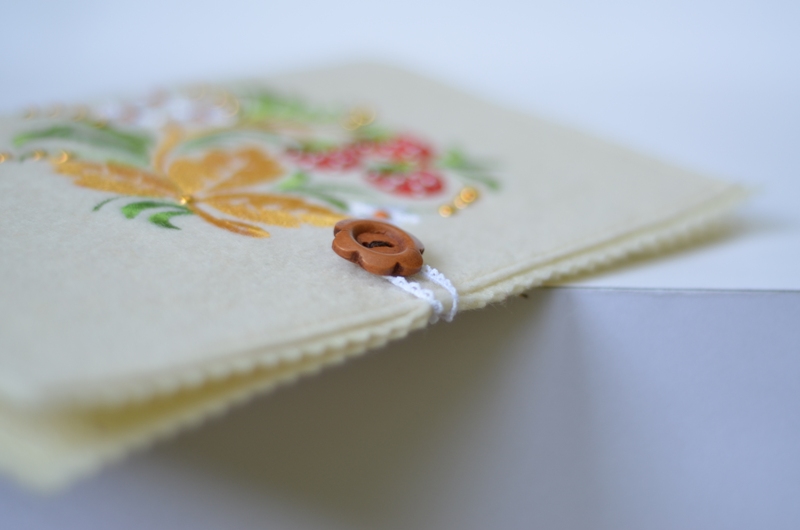 Strawberry and flowers embroidery design