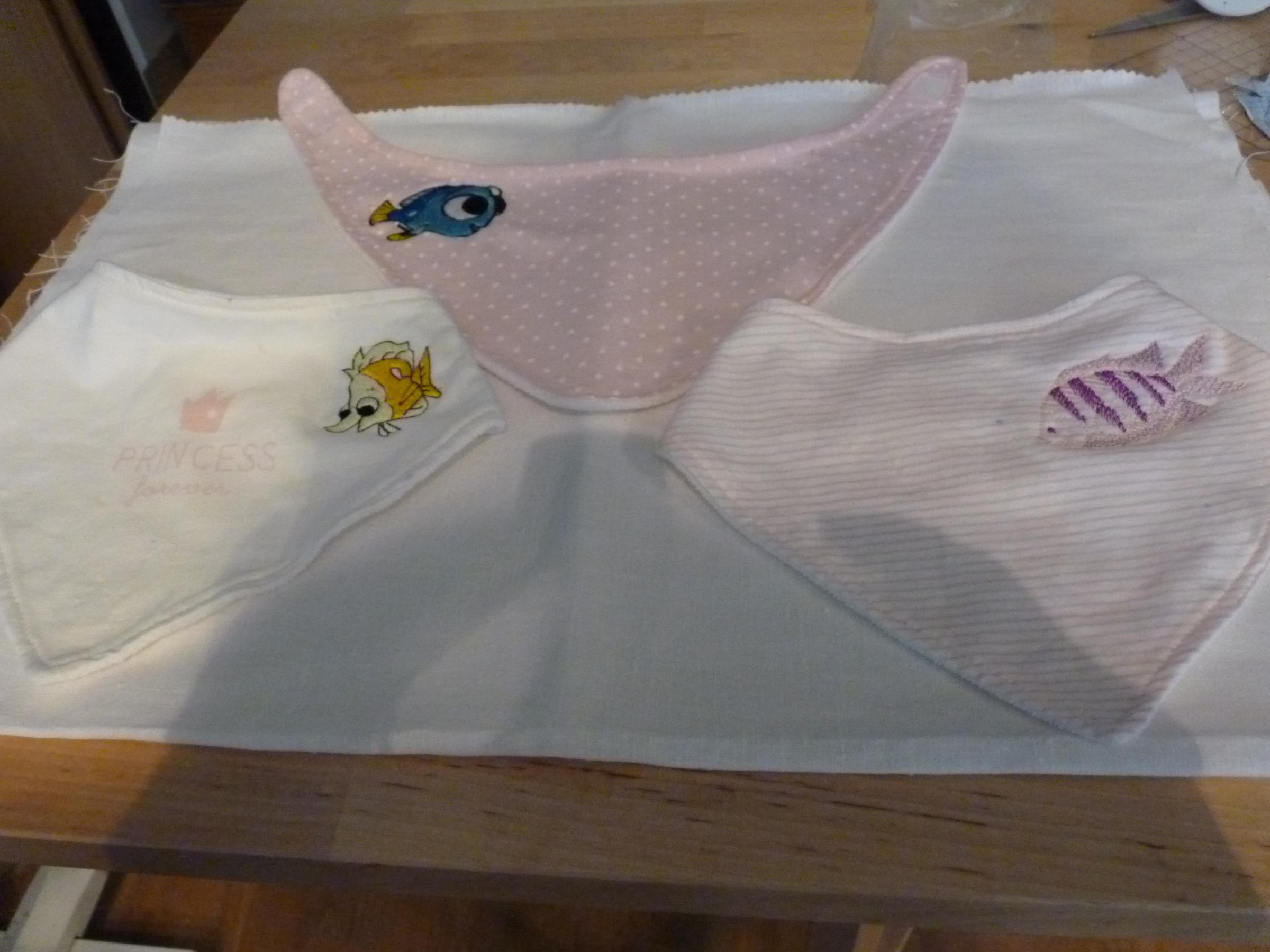 Baby outfit with fish embroidery designs